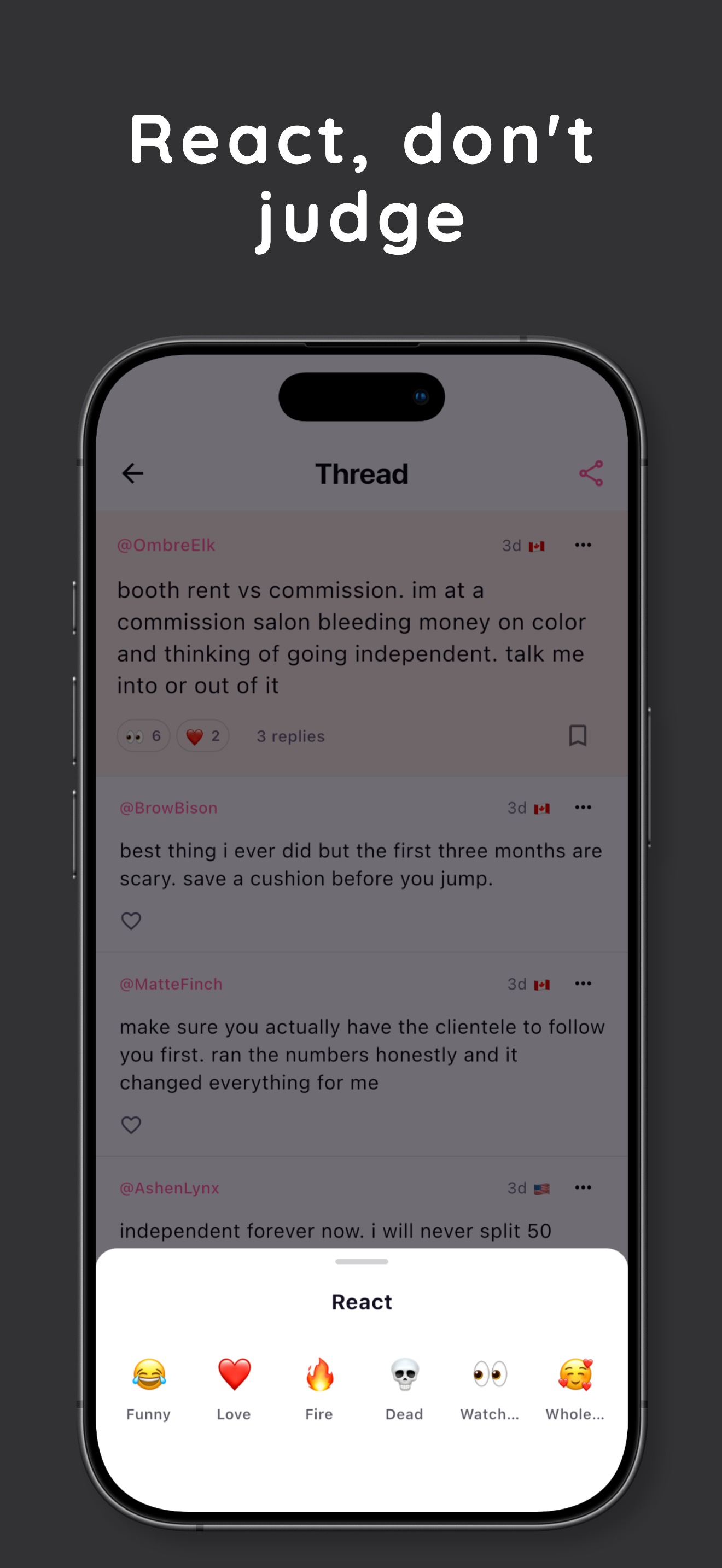 Chair Talk on iPhone, screen 4