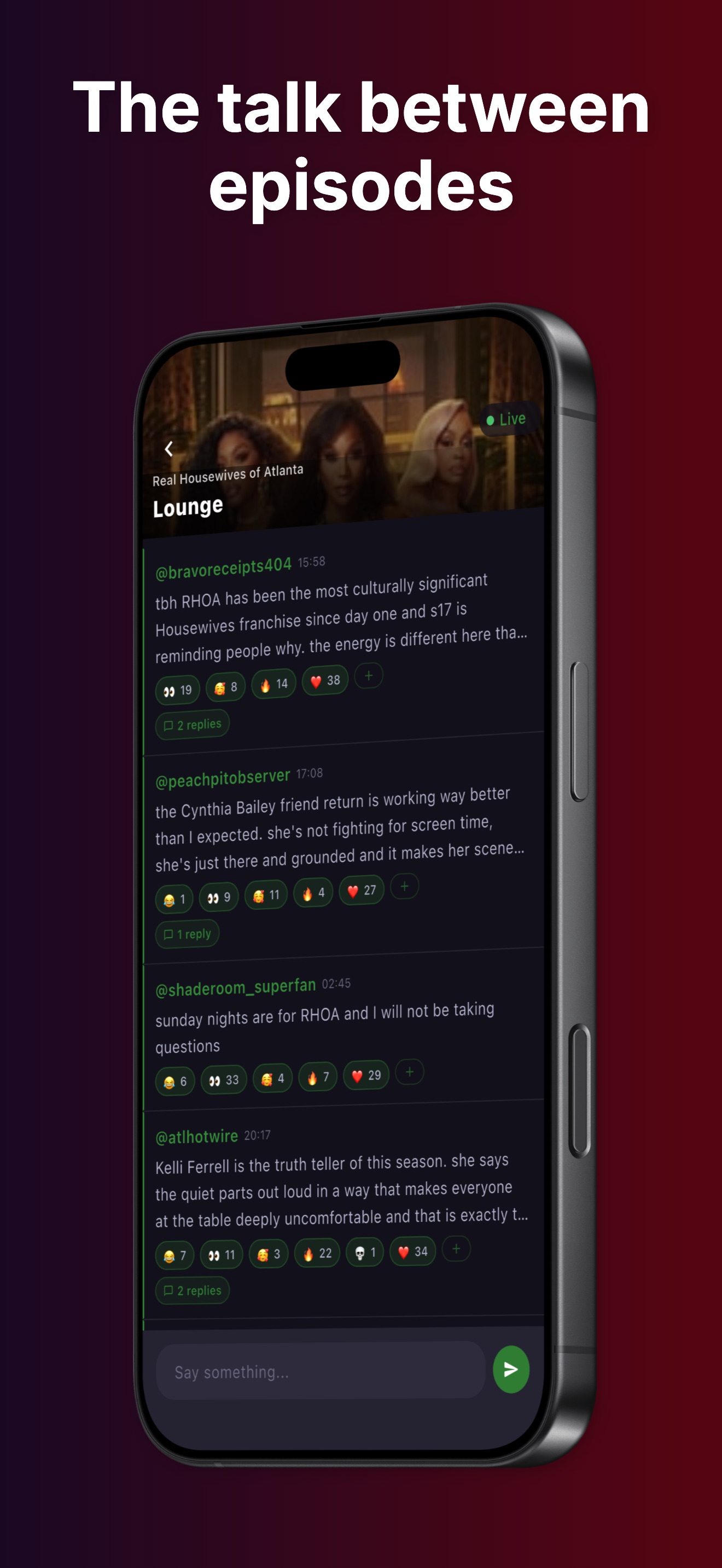 Couchfeed on iPhone: show lounge