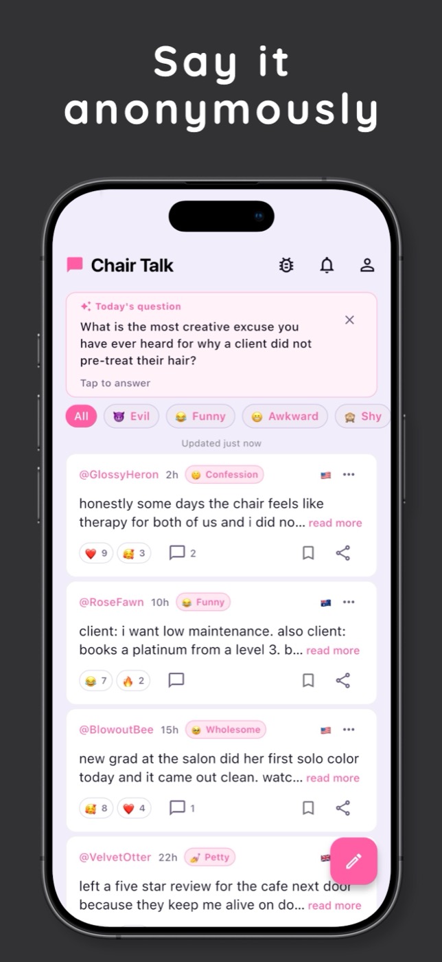 Chair Talk app screenshot