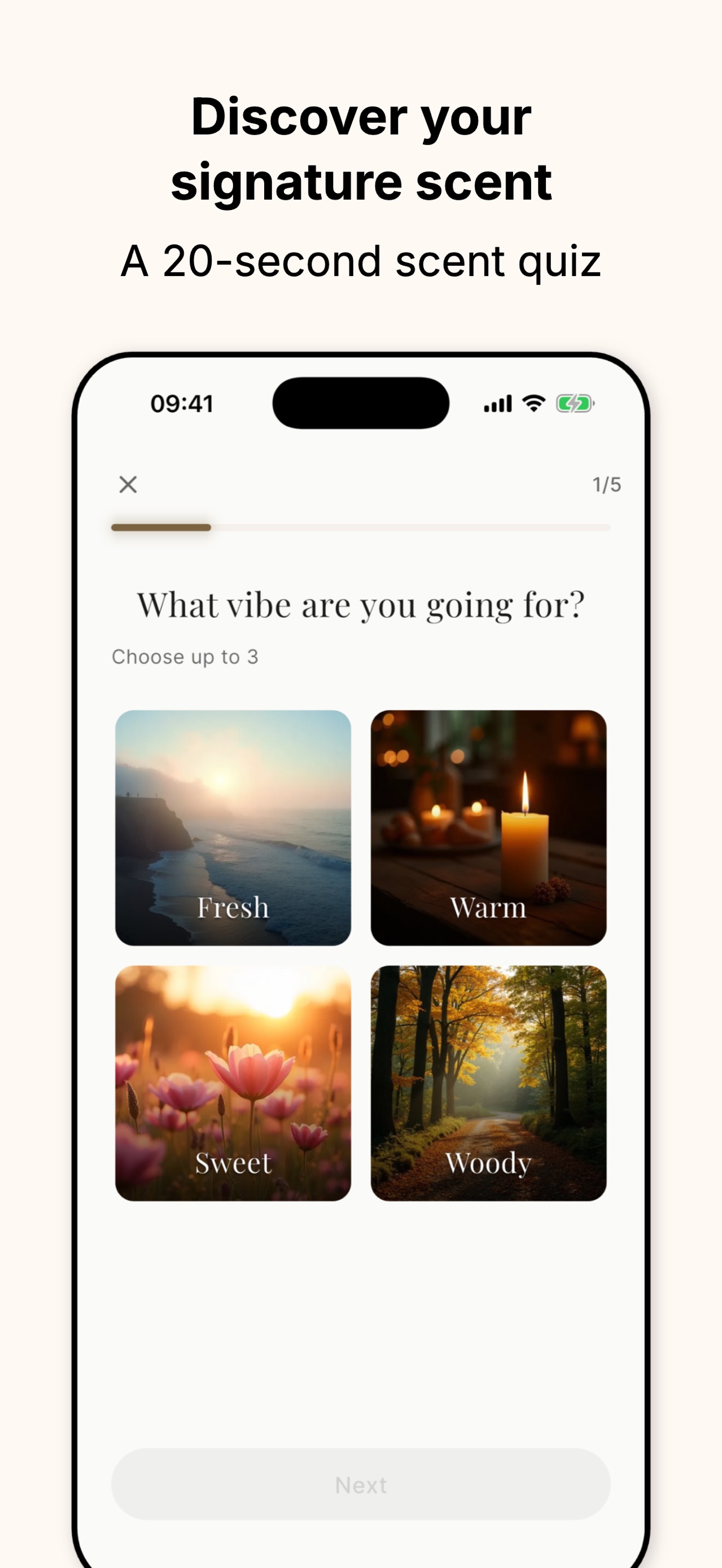 ScentAdvisor, screen 2