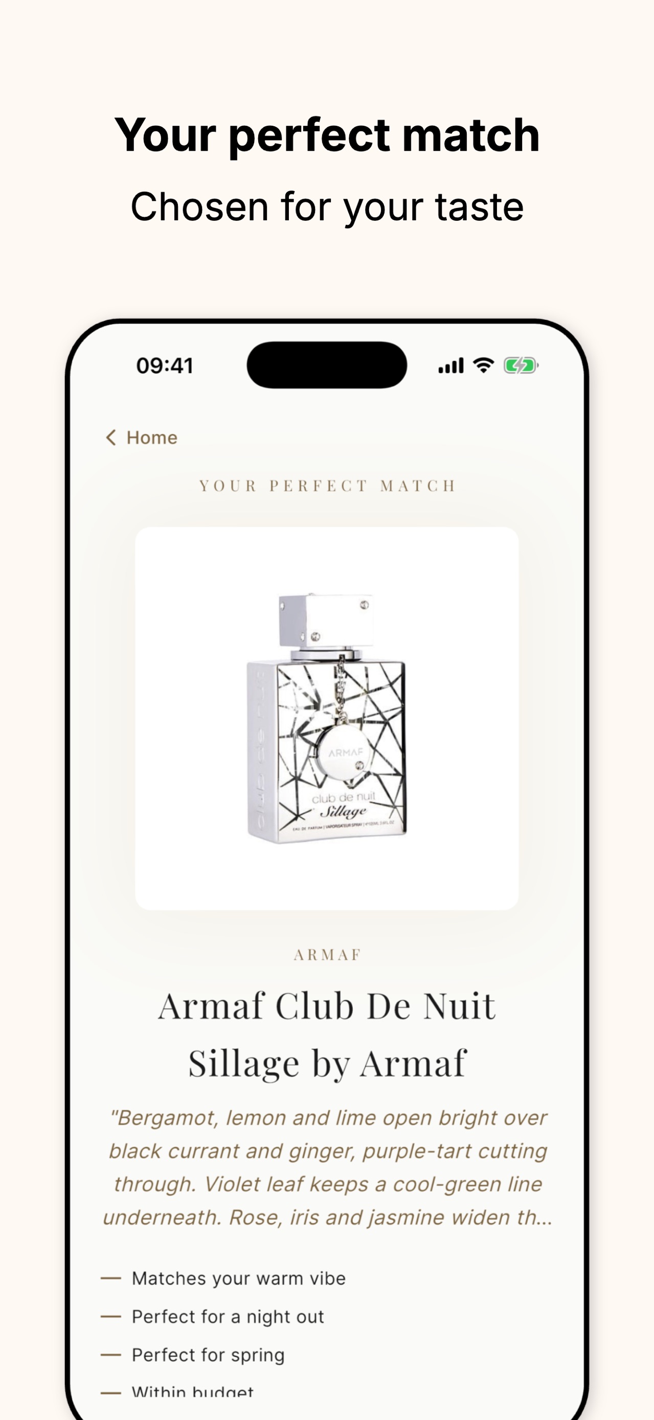 ScentAdvisor, screen 3