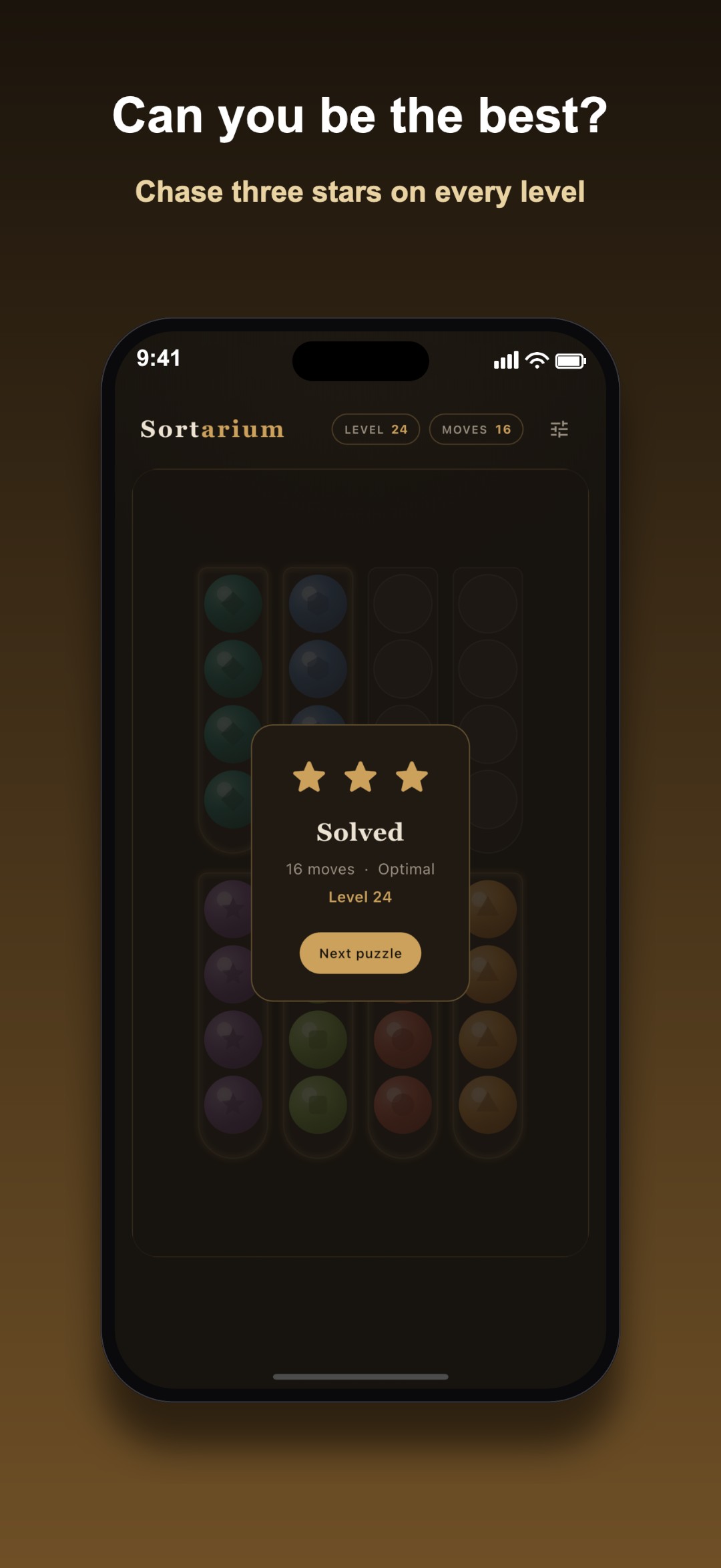 A level with the three-star mastery target shown