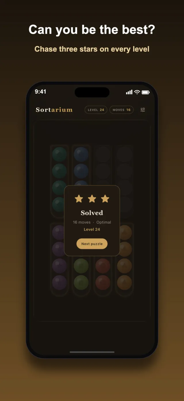A level with the three-star mastery target shown