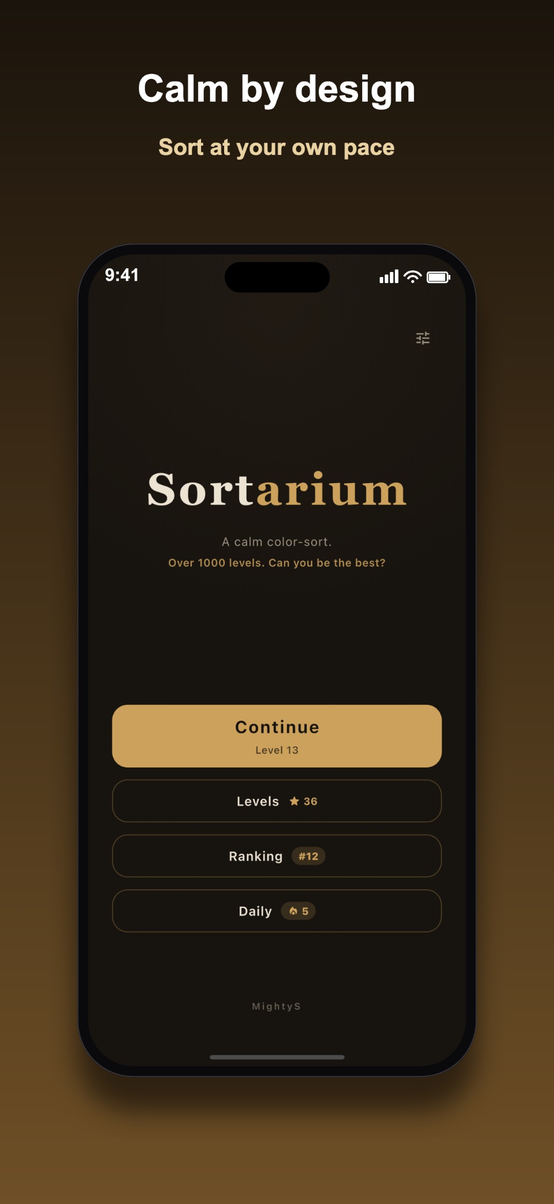 The Sortarium title screen