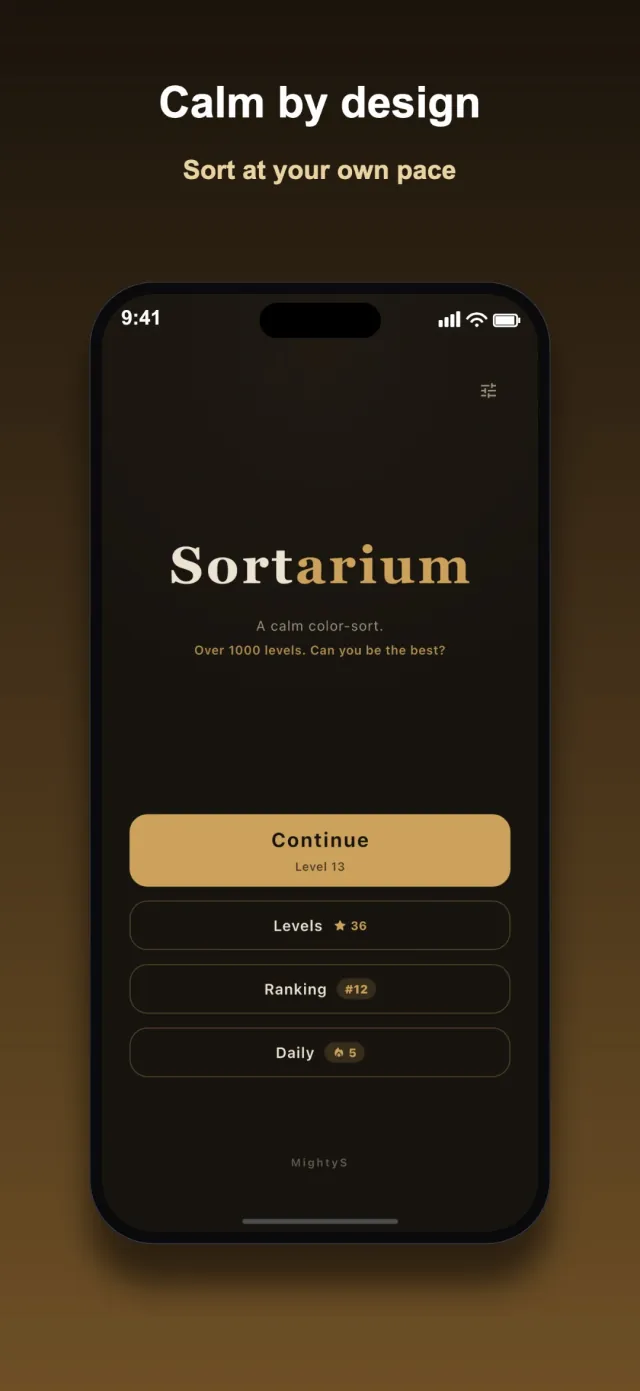 The Sortarium title screen