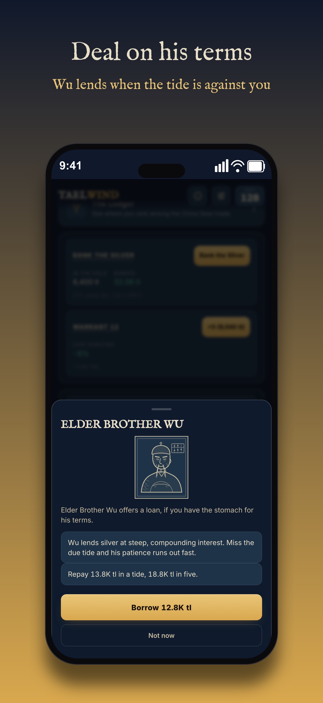 Taelwind loan sheet: Elder Brother Wu offers 12.8K tael of silver with the repayment terms stated before you borrow
